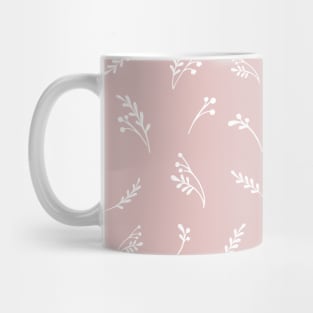 pattern with herbs and flowers silhouettes Mug